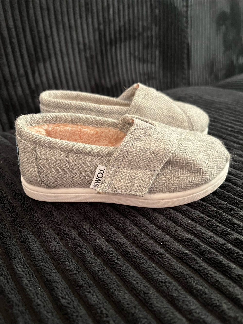 TOMS Kids Herringbone Light Grey Shoes